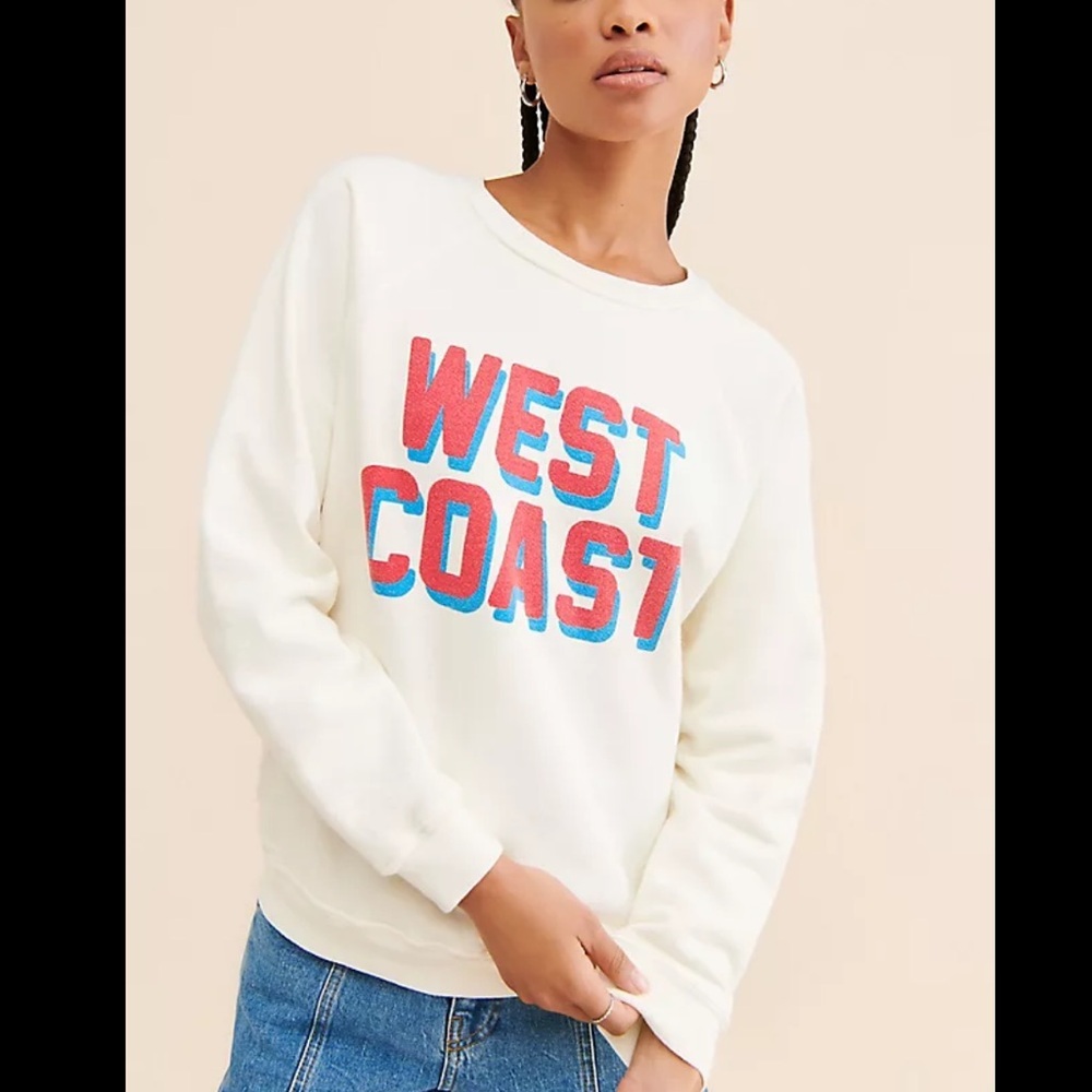 Free People X retro brand oversized ‘West Coast' Sweatshirt NWT SIZE XS​